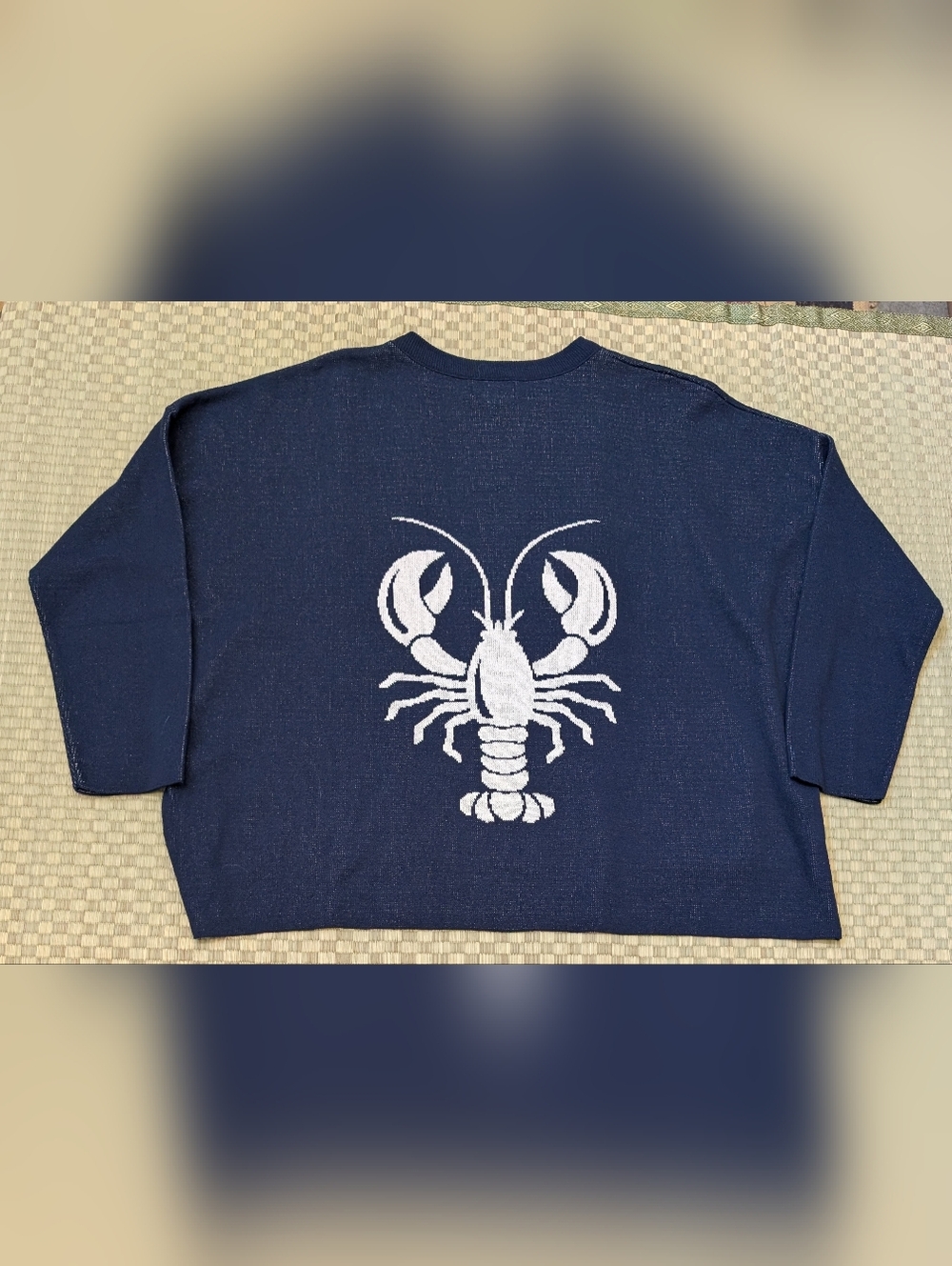 NWT Town Pride New England Lobster Icon Sweater Navy Natural Size XL Made in USA